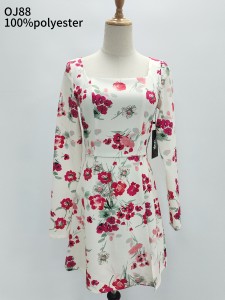 Lady’s floral print LS dress