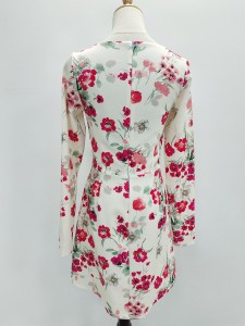 Lady’s floral print LS dress