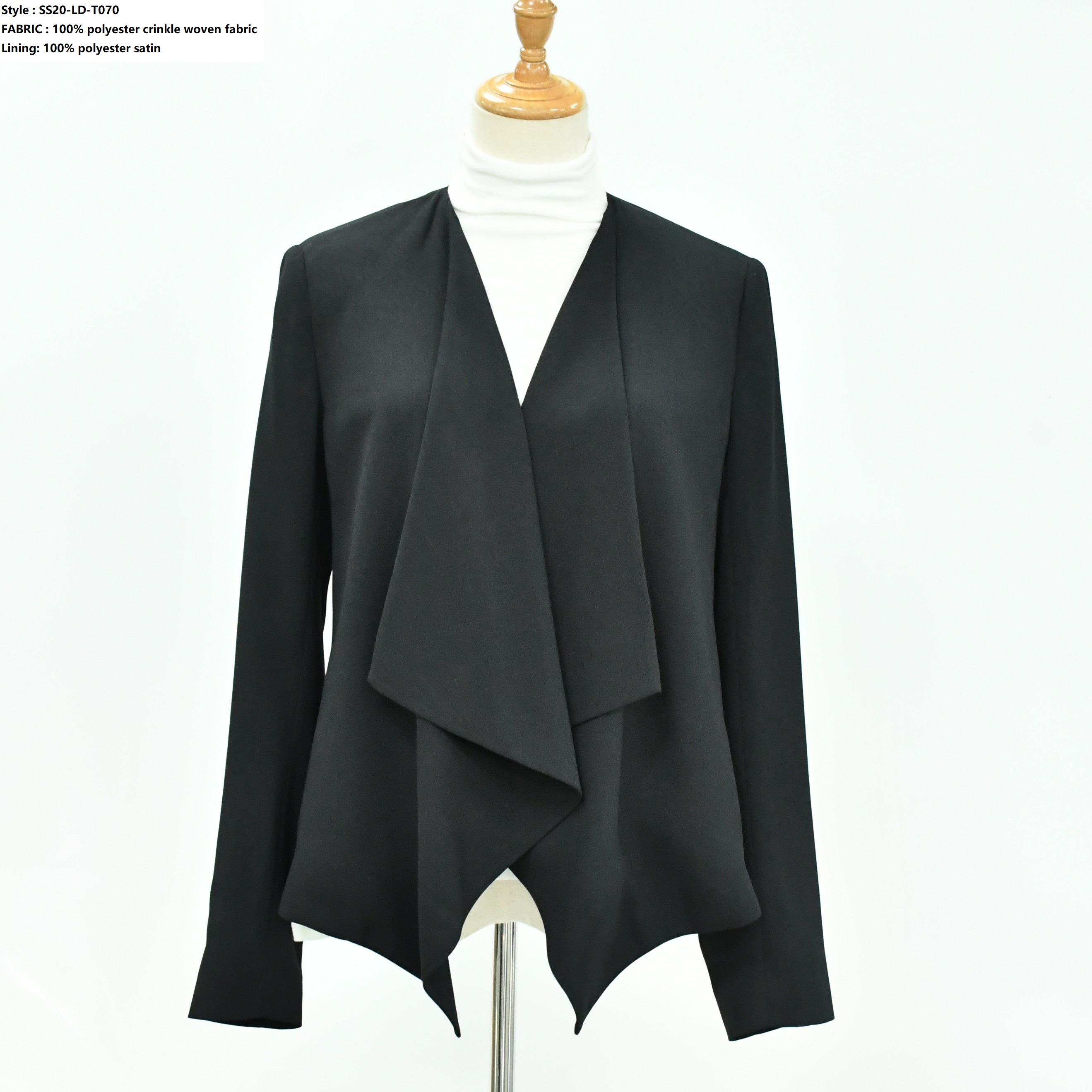 Women’s Woven Drop Placket  Suit Jacket