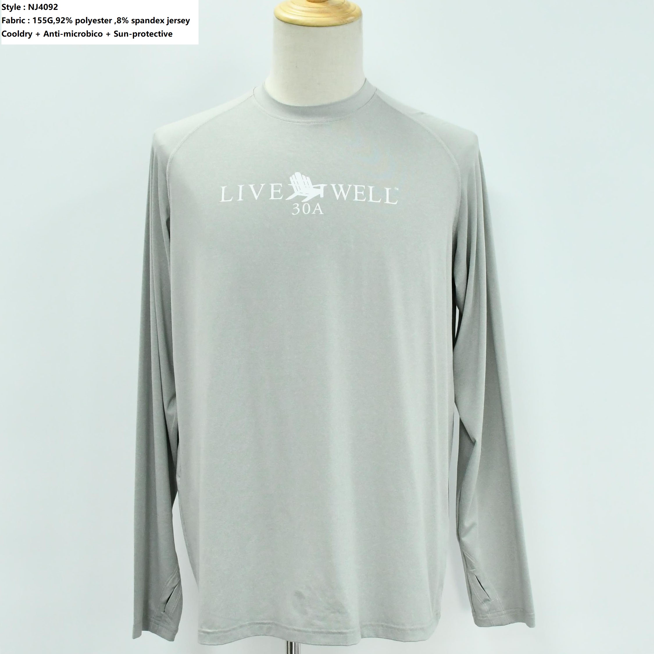 Men’s Long Sleeve Crew Neck Sports T-shirt