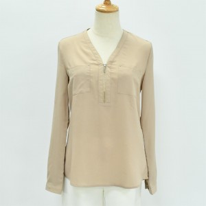 Women’s  Half Zip Chiffon Shirt