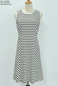 Women’s Stripe Ponte Sleeve Less Dress