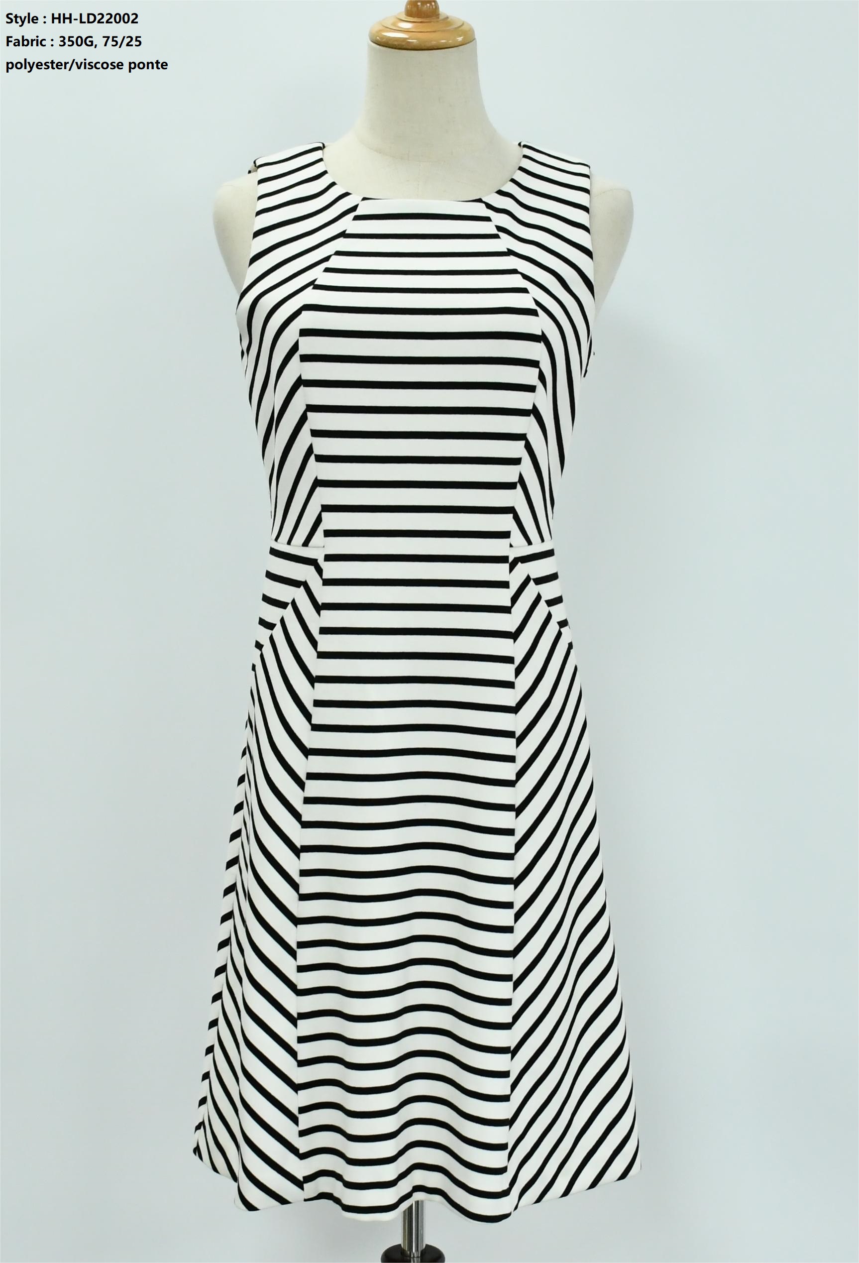 Women’s Stripe Ponte Sleeve Less Dress