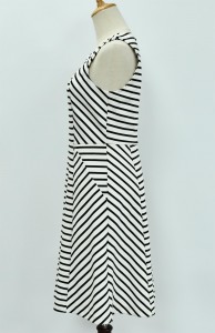 Women’s Stripe Ponte Sleeve Less Dress