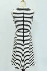 Women’s Stripe Ponte Sleeve Less Dress