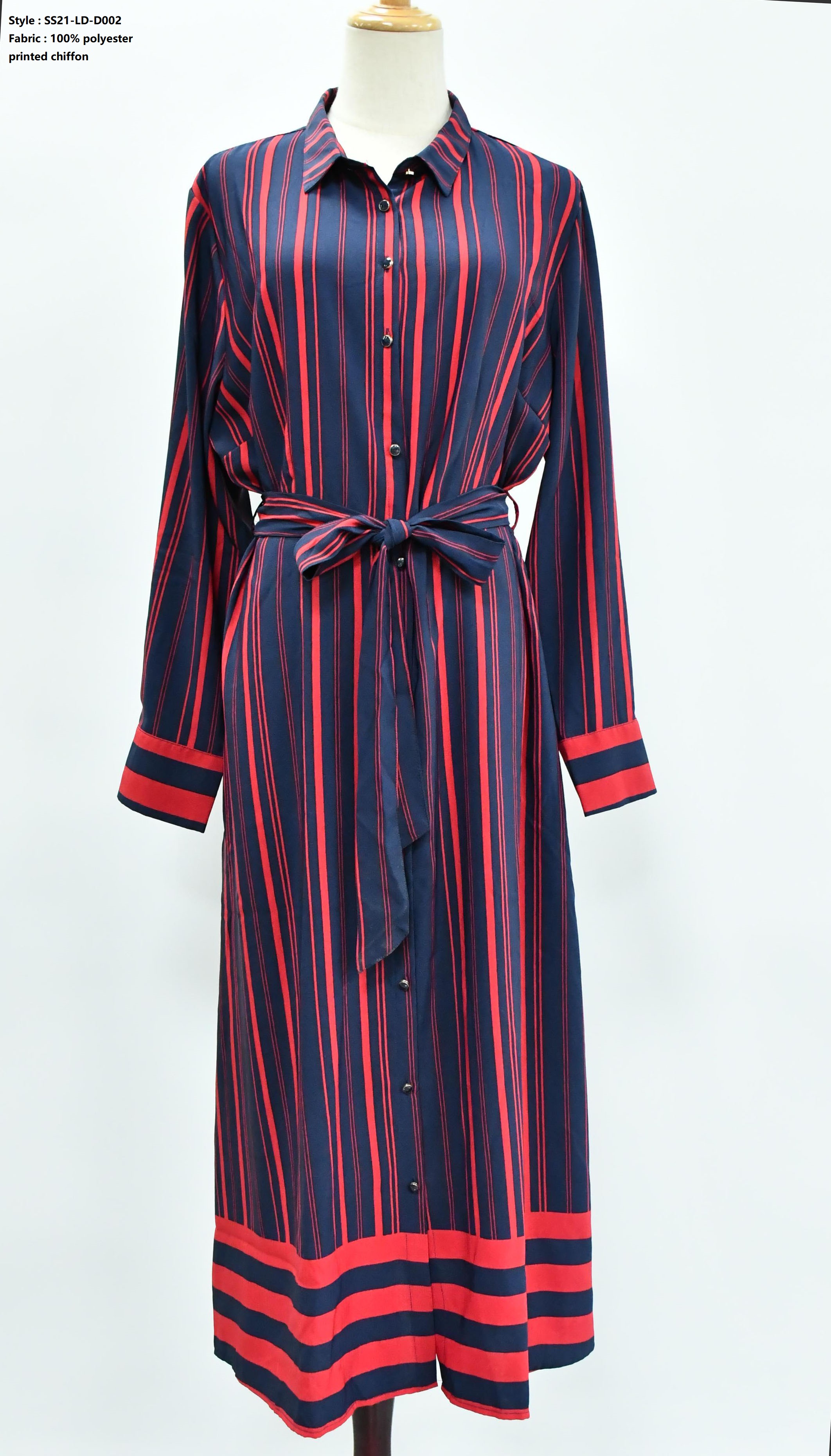 Women’s Printed Stripe Shirt Dress