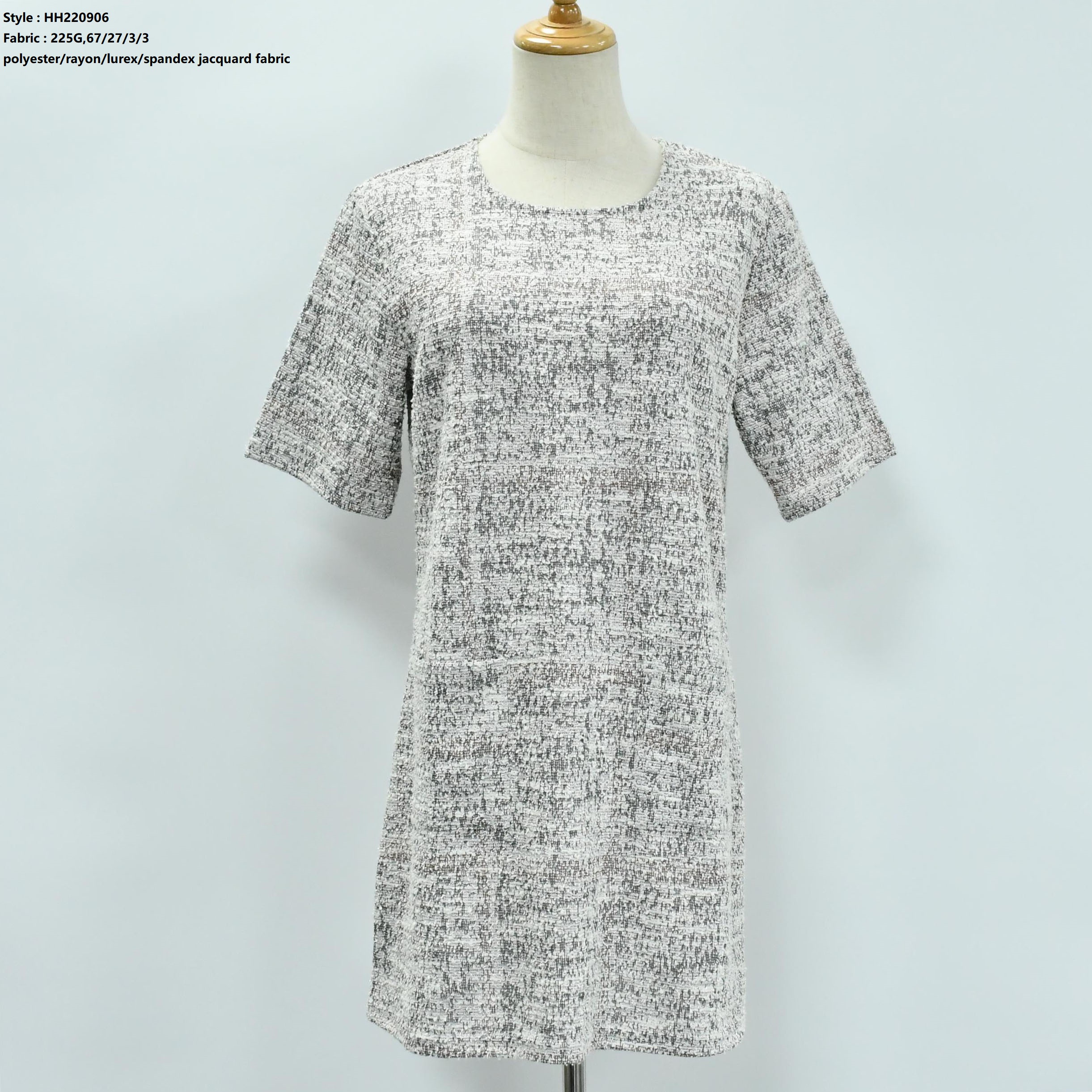 Women’s  Short Sleeve Jacquard Dress