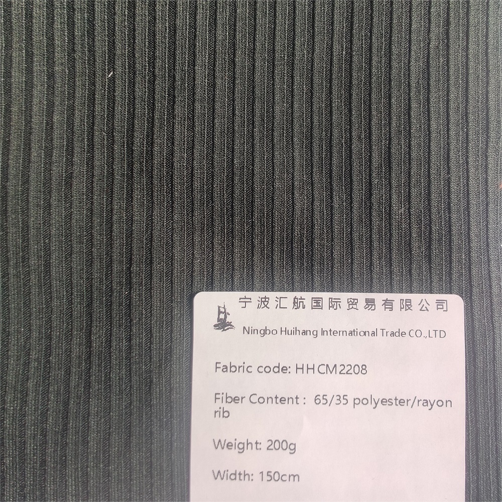 HHCM2208 :200G , 65% polyester, 35% rayon rib