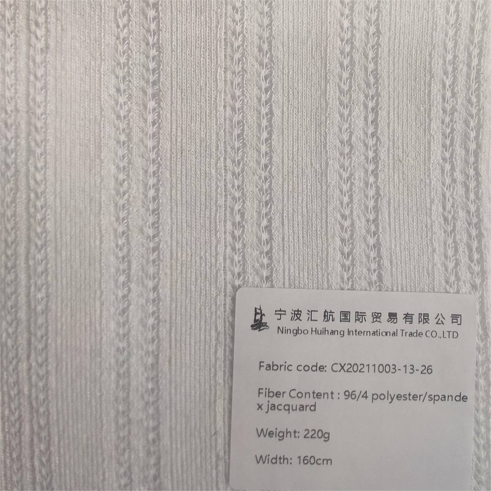 CX20211003-13-26 : 220G, 96% polyester, 4% spandex jacquard rib