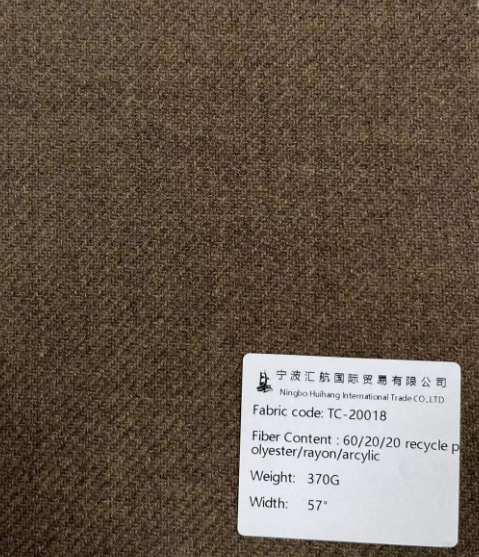 TC-20018 : 370G, 60/20/20 recycle polyester/rayon/acrylic